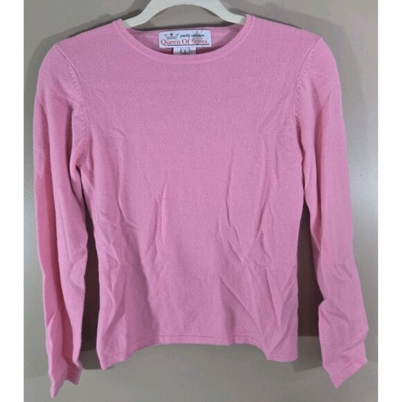 Women's Queen of Scots Quality 100% Cashmere Pink Sweater, Size S - Picture 1 of 8